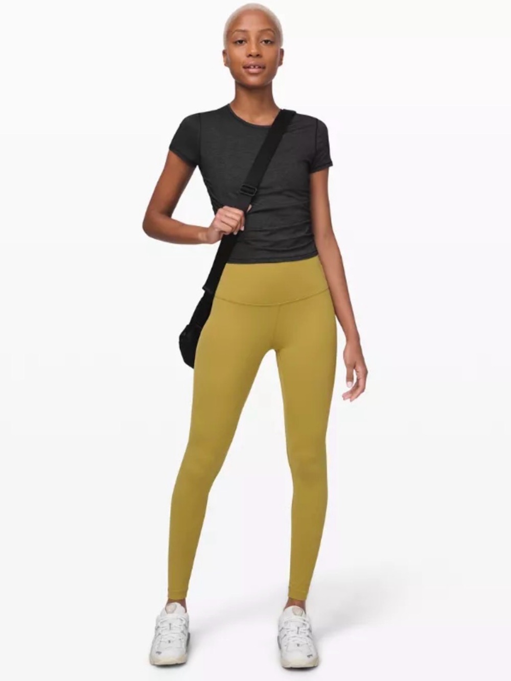 Lululemon mustard yellow High-Rise cropped Leggings size 8